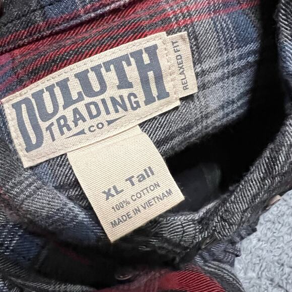 Duluth Shirt Mens XL Tall Free Swingin' Flannel Relaxed Fit Shirt  Item 52007 - Picture 4 of 7